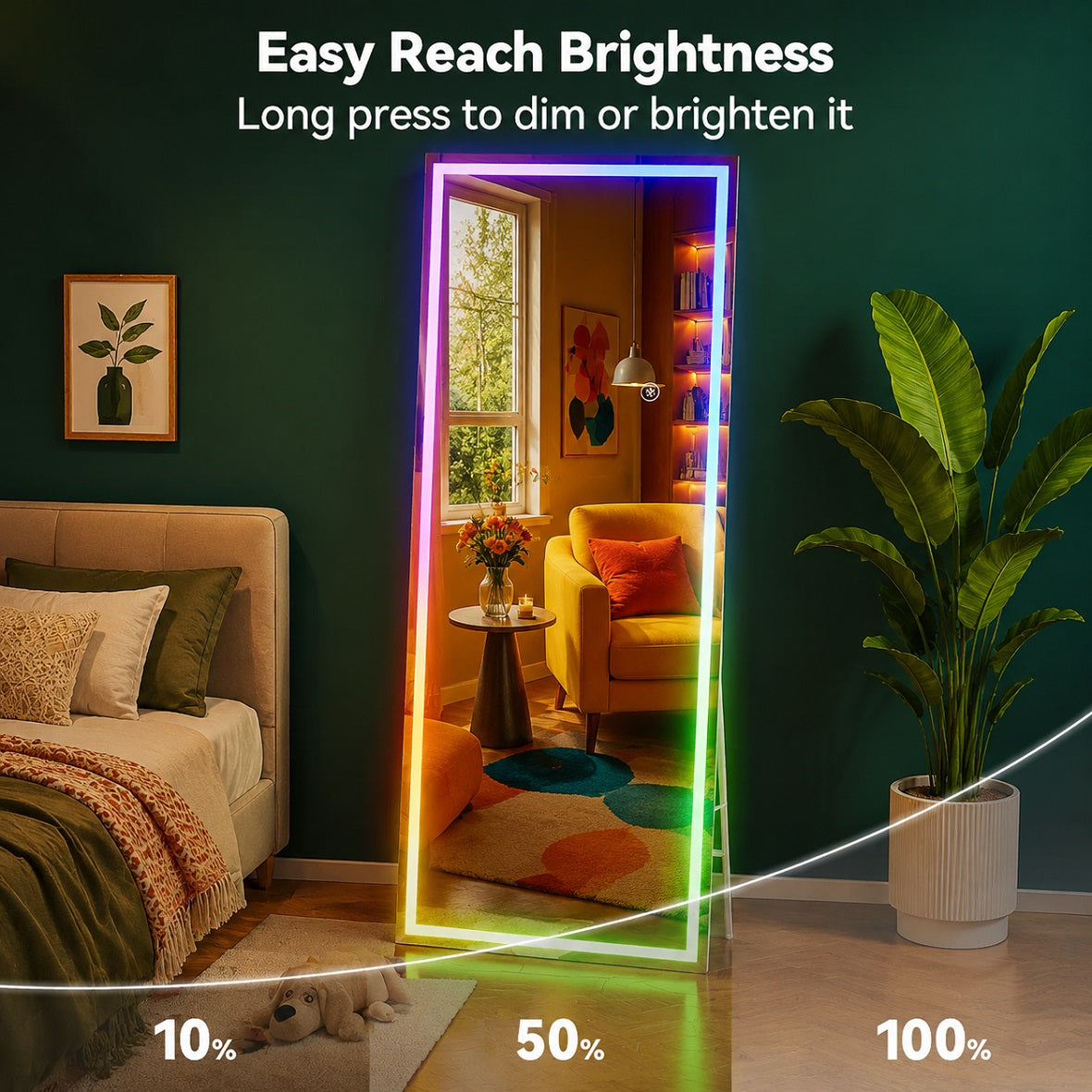 Hasipu LED Full Length Mirrors with Light KM-RGB-LED