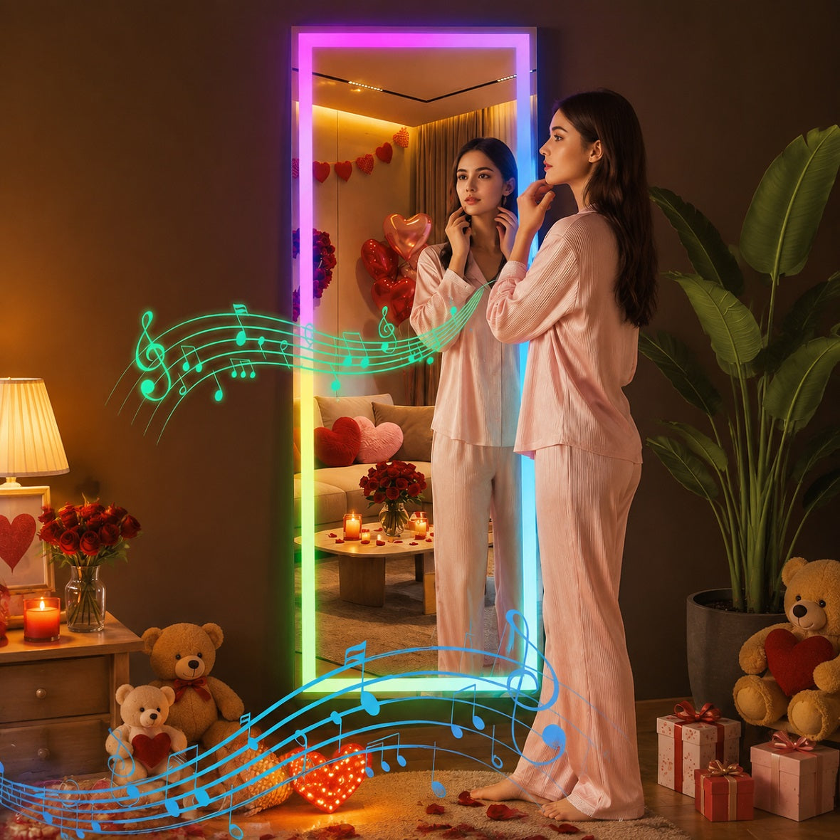 Hasipu LED Full Length Mirrors with Light KM-RGB-LED