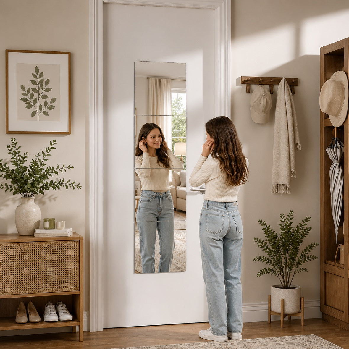 Hasipu Frameless Glass Mirrors Tiles for Flexible Wall Design KM-WALL