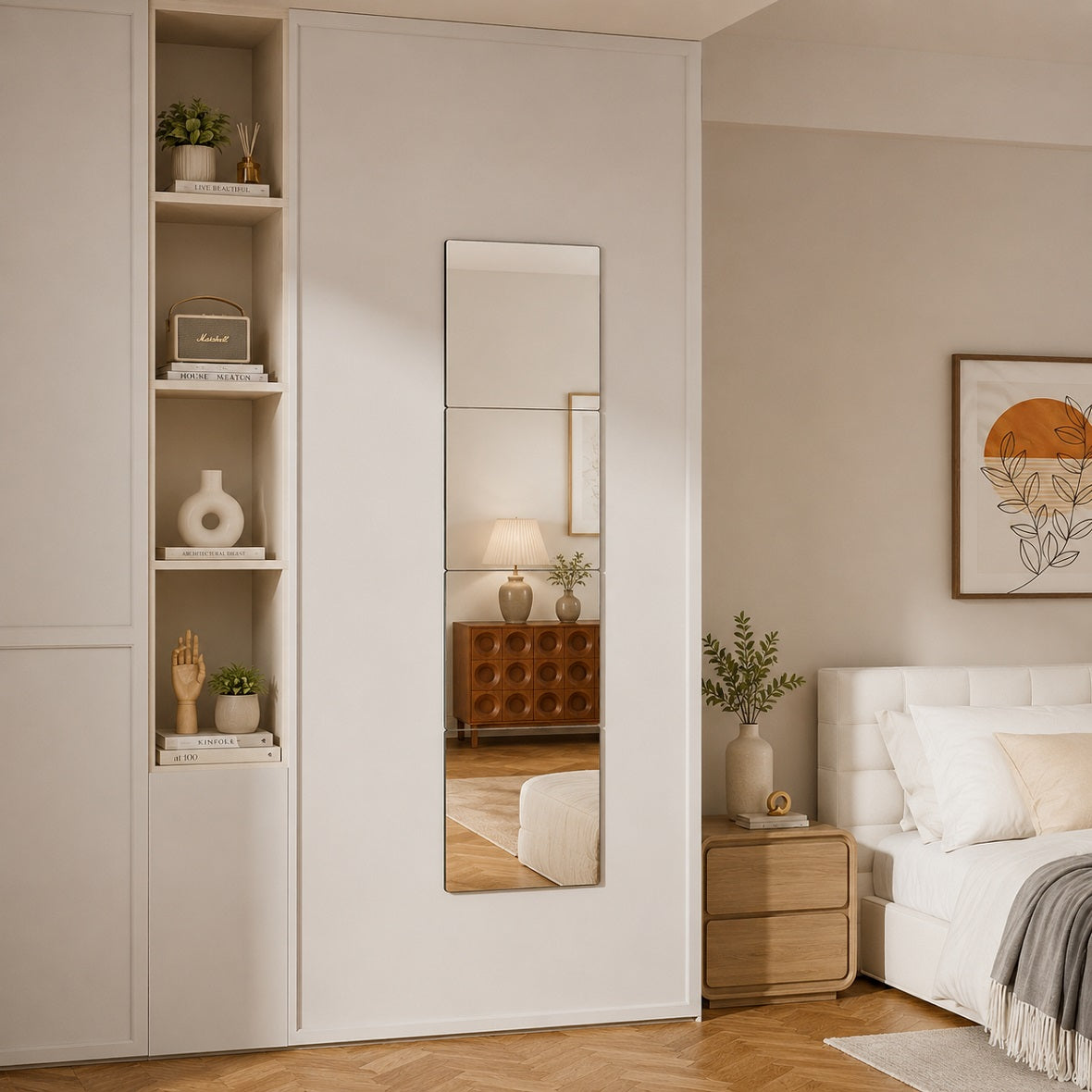 Hasipu Frameless Glass Mirrors Tiles for Flexible Wall Design KM-WALL