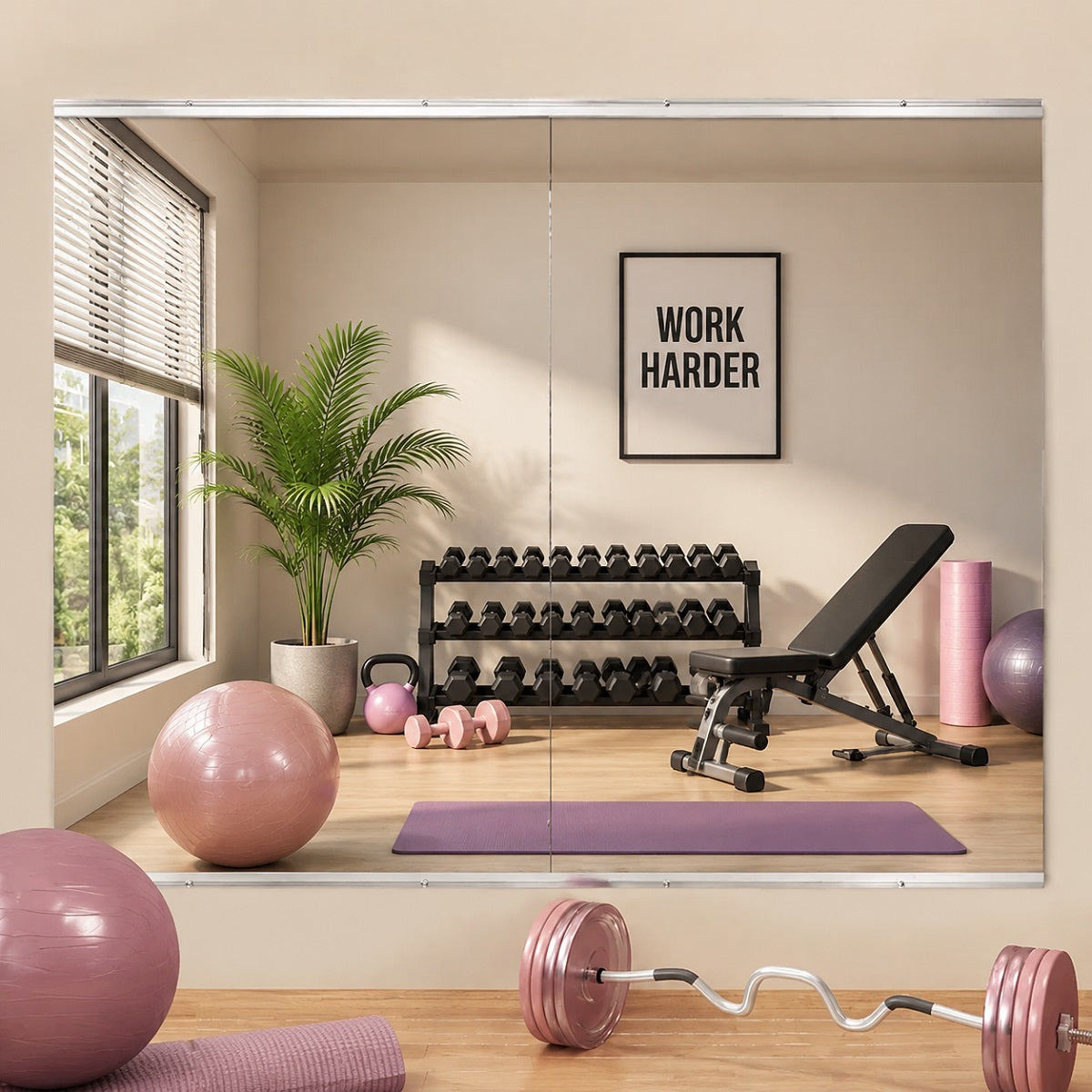 Hasipu Large Frameless Yoga Mirror KM-YOGA-R