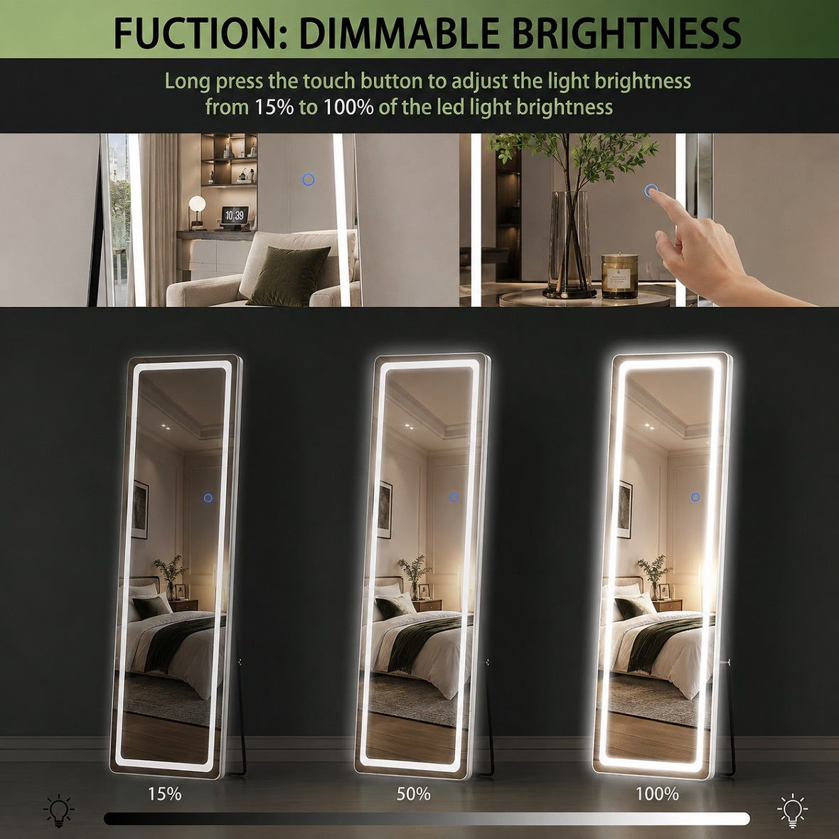Hasipu LED Full Length Mirrors with Light LD002
