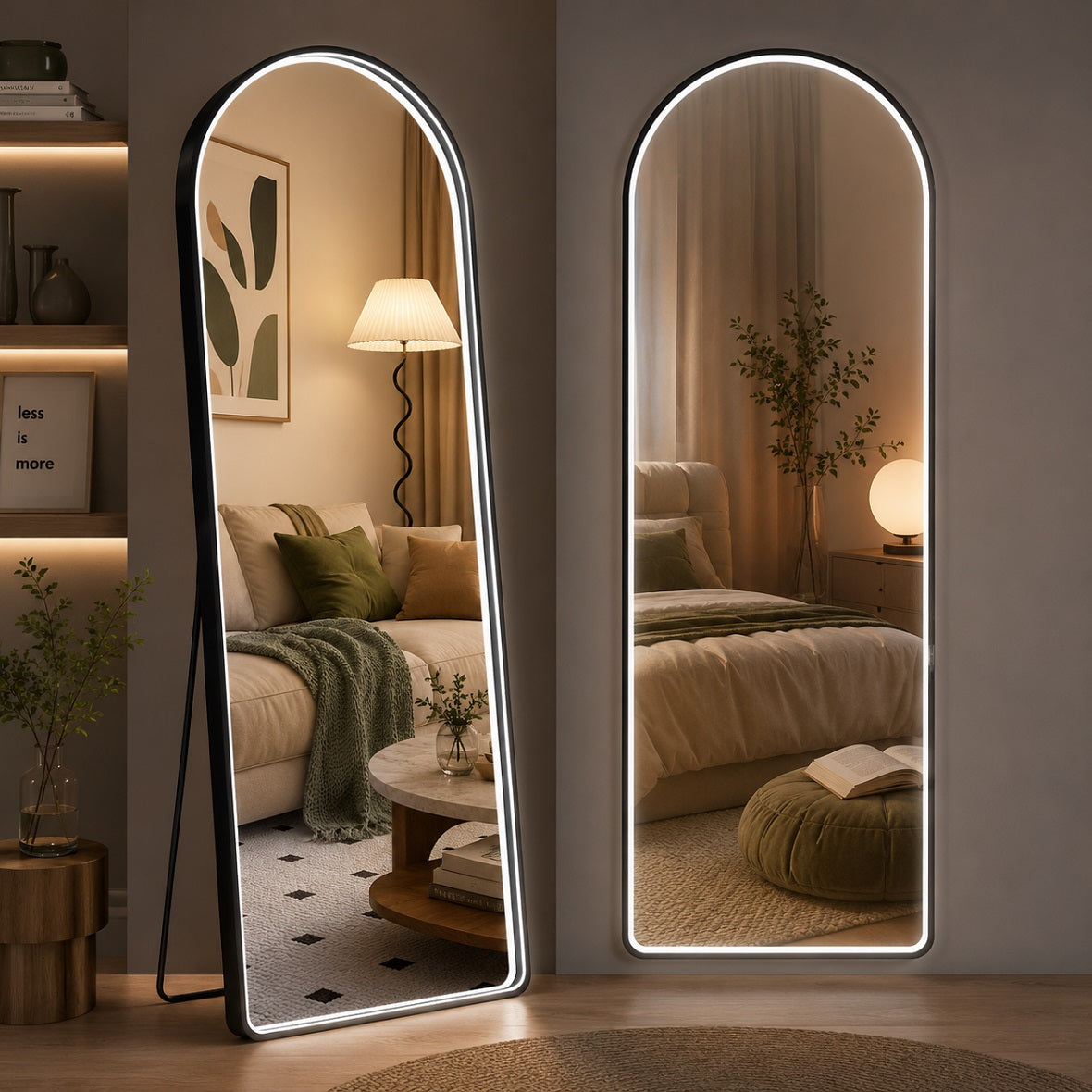Hasipu Arched LED Full Length Mirrors with Light XX-LDGXCG