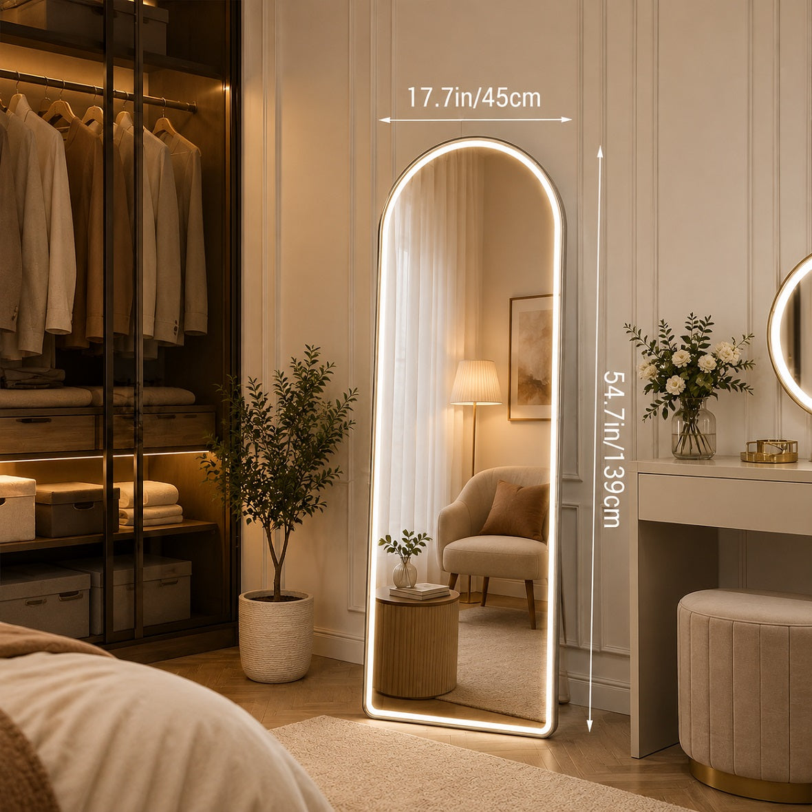 Hasipu Arched LED Full Length Mirrors with Light XX-LDGXCG