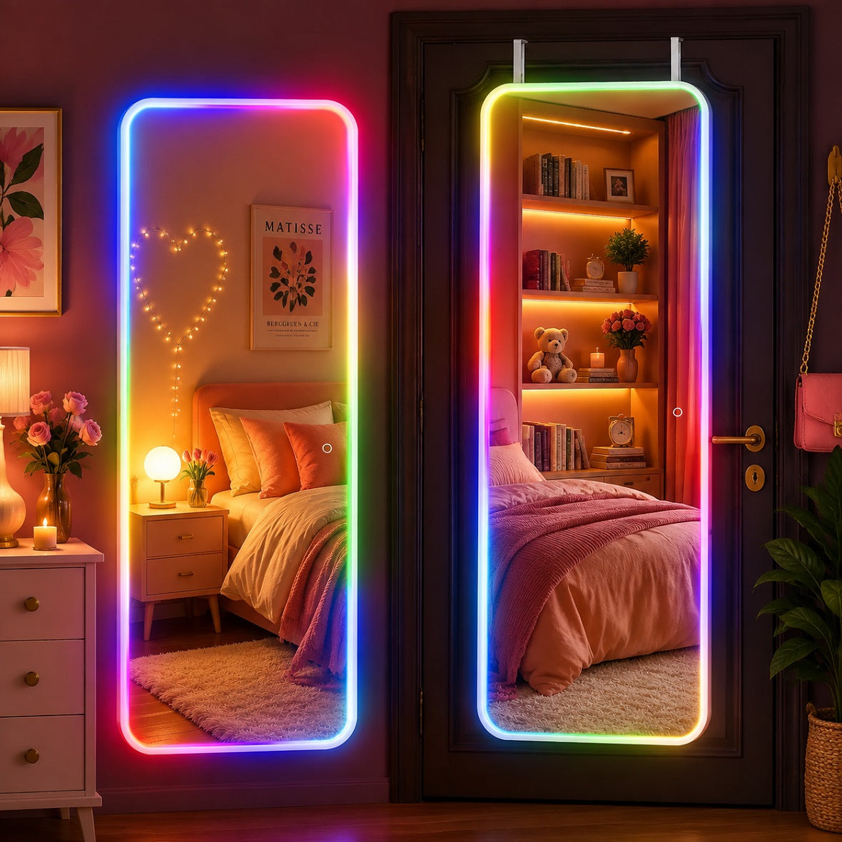 Hasipu LED Full Length Mirrors with Light and Bluetooth XX-RGB-GM