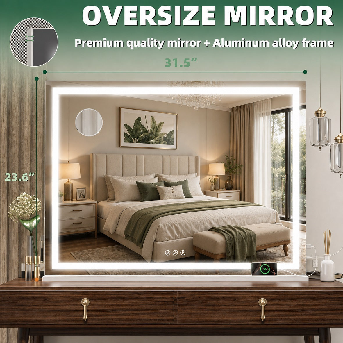Hasipu LED Vanity Mirror and Makeup Mirror with Lights ZAW9006