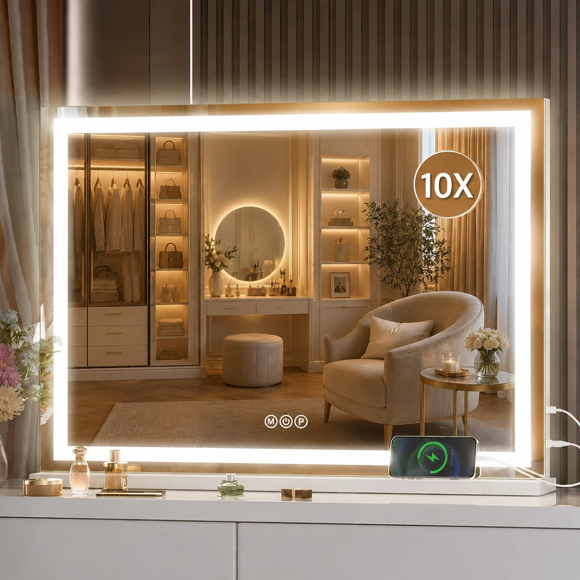 Hasipu LED Vanity Mirror and Makeup Mirror with Lights ZAW9006