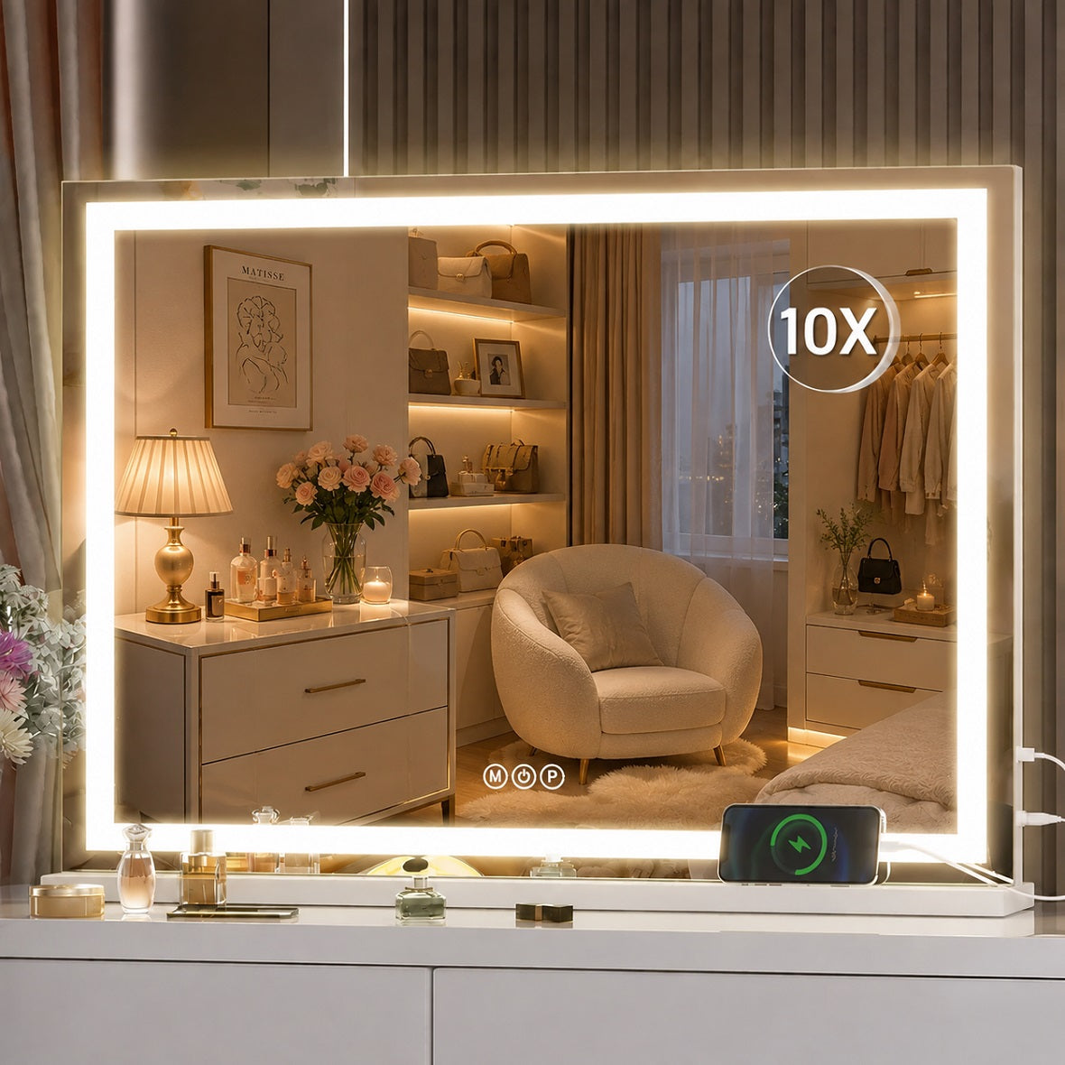 Hasipu LED Vanity Mirror and Makeup Mirror with Lights ZAW9006