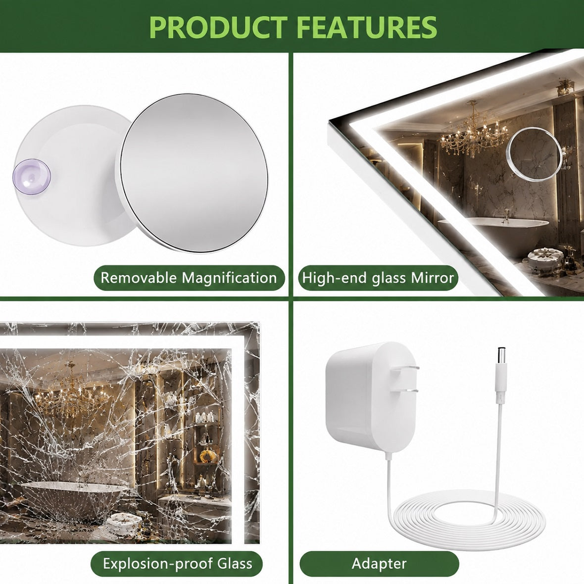 Hasipu LED Vanity Mirror with Lights, Makeup Mirror ZAW9002