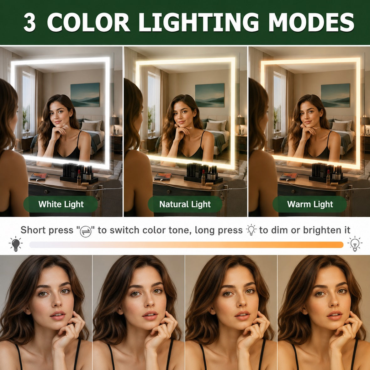 Hasipu LED Vanity Mirror with Lights, Makeup Mirror ZAW9002