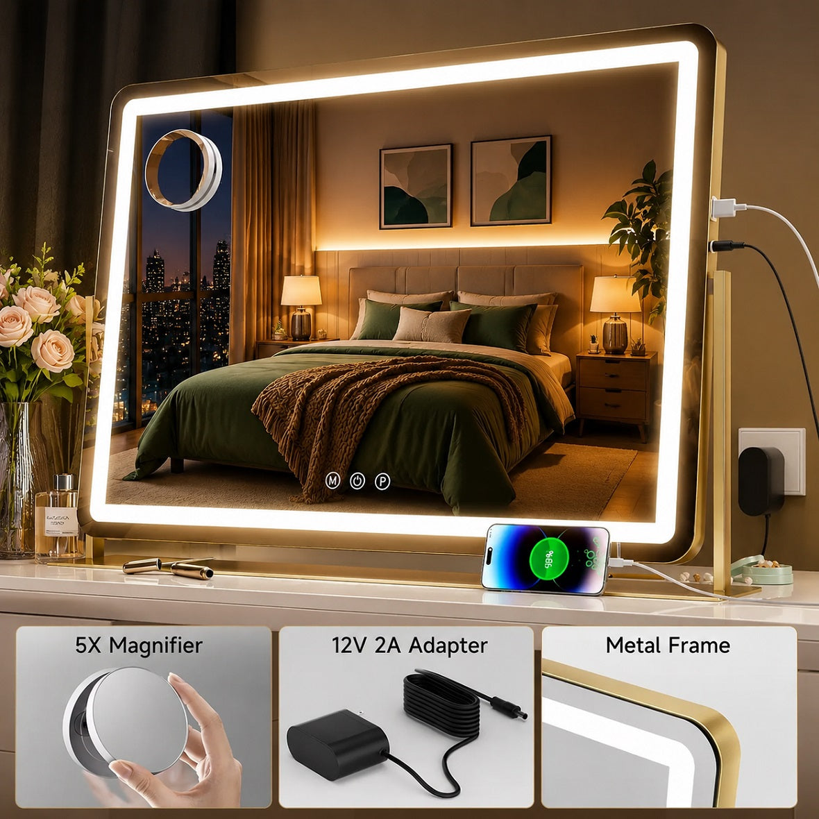 Hasipu LED Makeup Mirror, Vanity Mirror with Lights ZBW9001