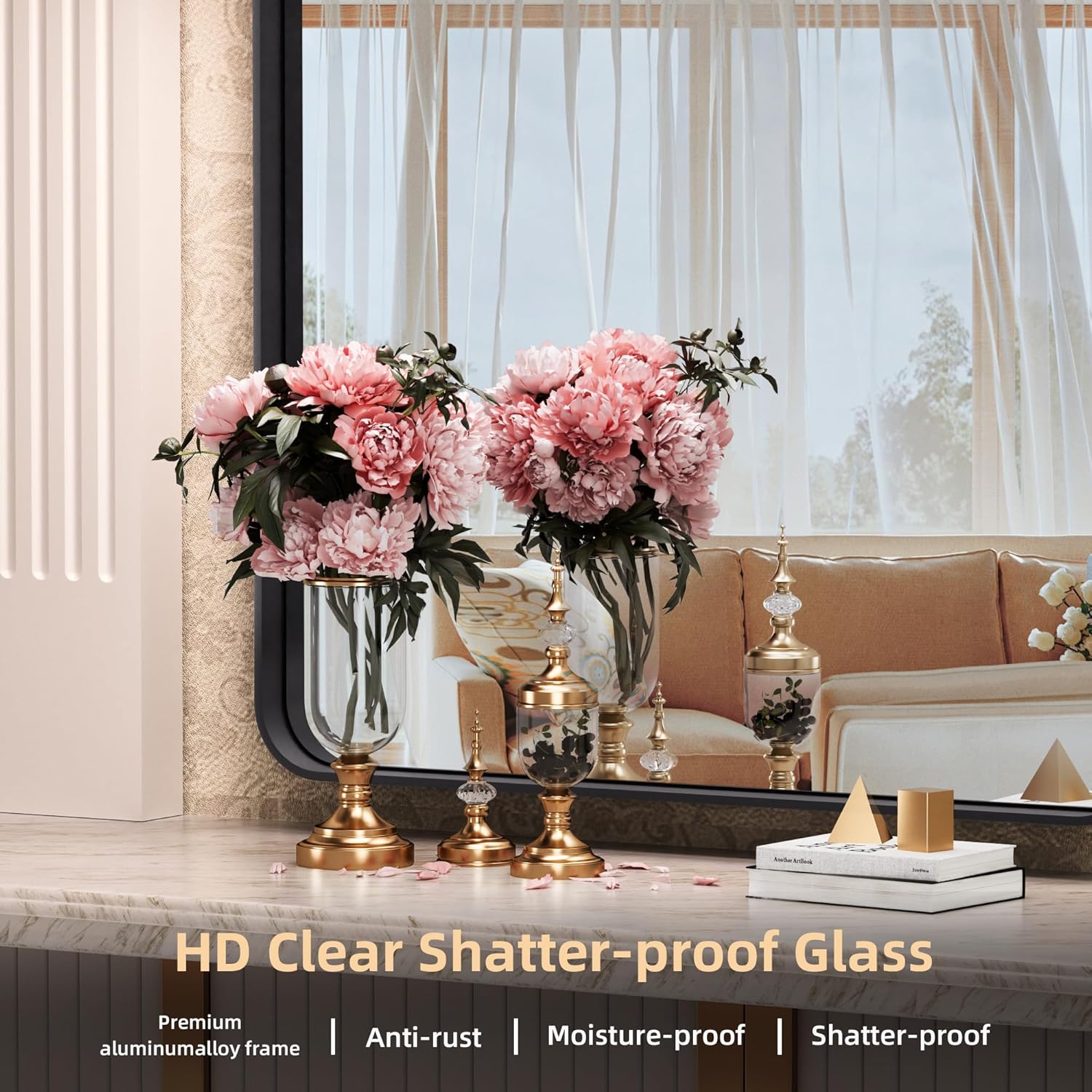 HASIPU Bathroom Mirror, Wall Makeup Mirror, Vanity Mirror for Bathroom