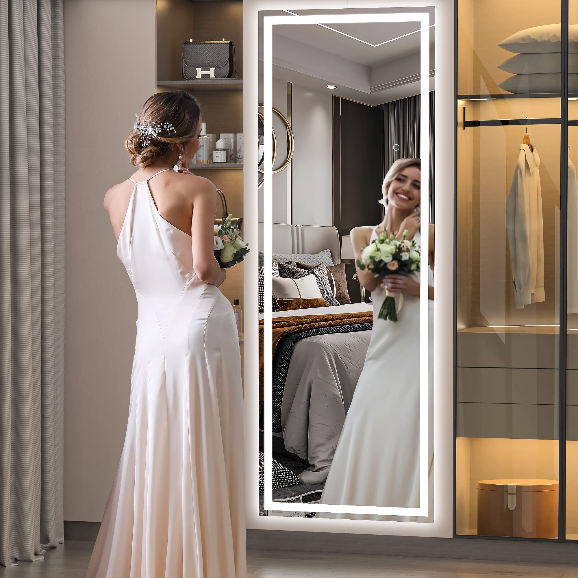 Hasipu pink full length mirror