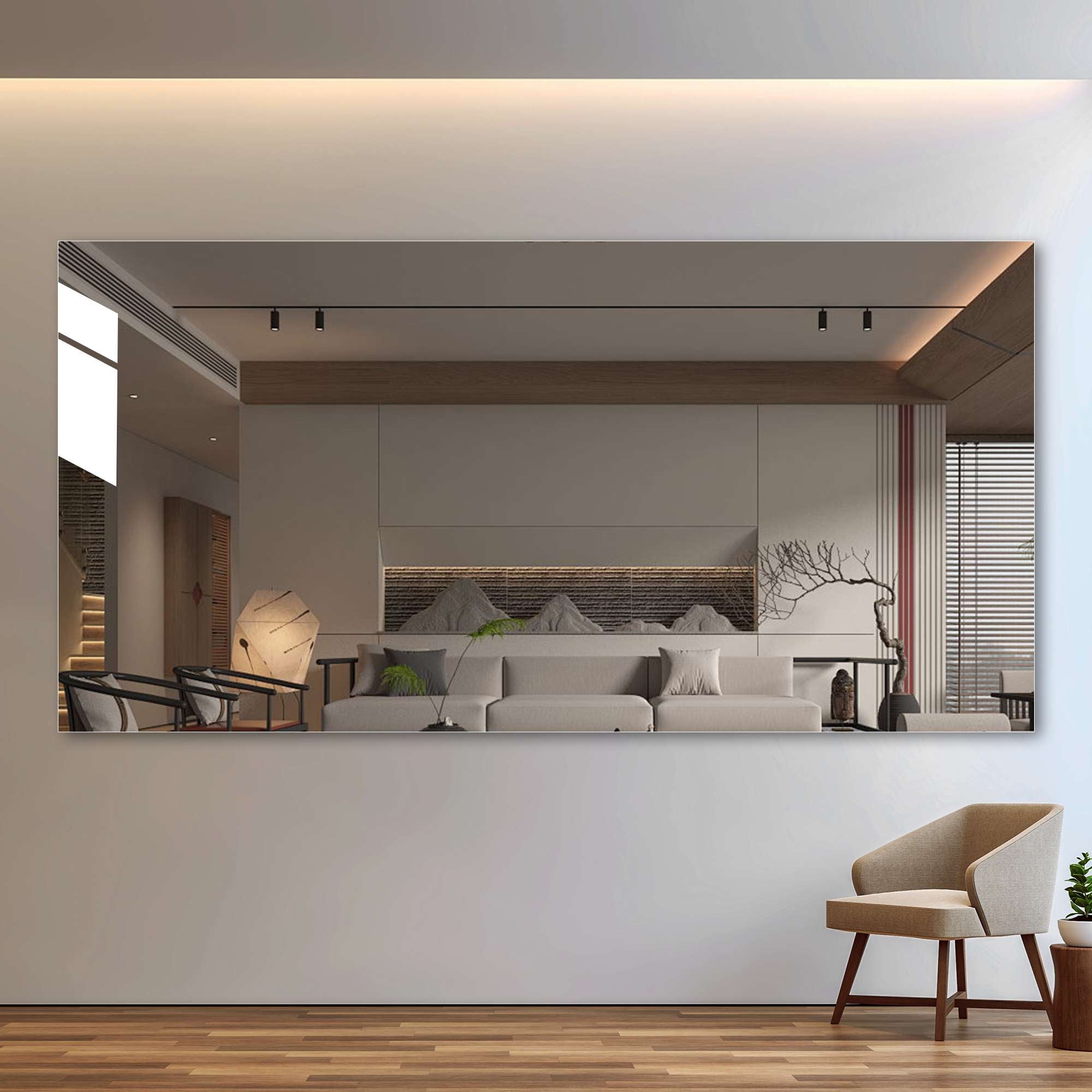 HASIPU Frameless Mirrors, Wall Mounted Mirror,Bathroom mirror