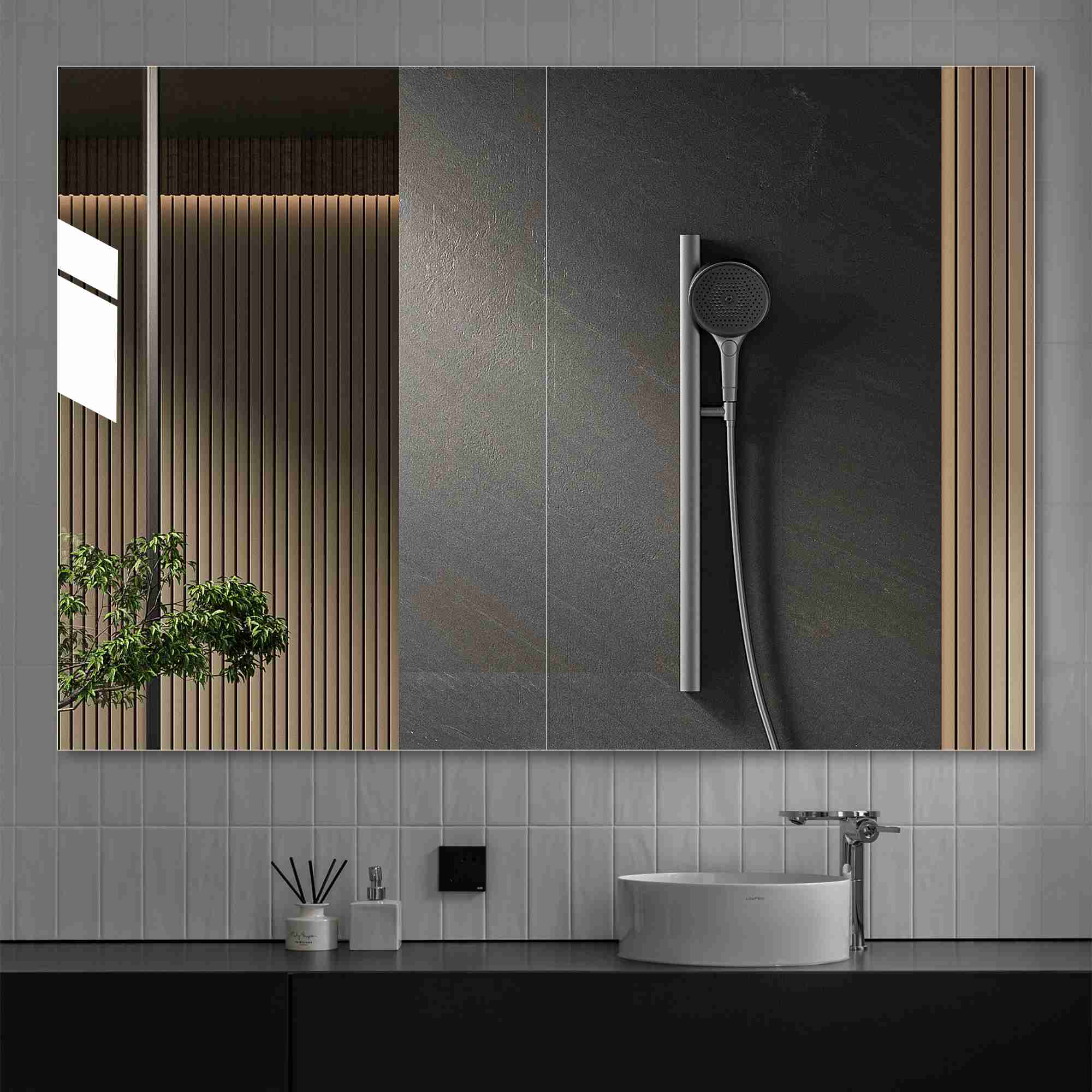 HASIPU Frameless Mirrors, Wall Mounted Mirror,Bathroom mirror