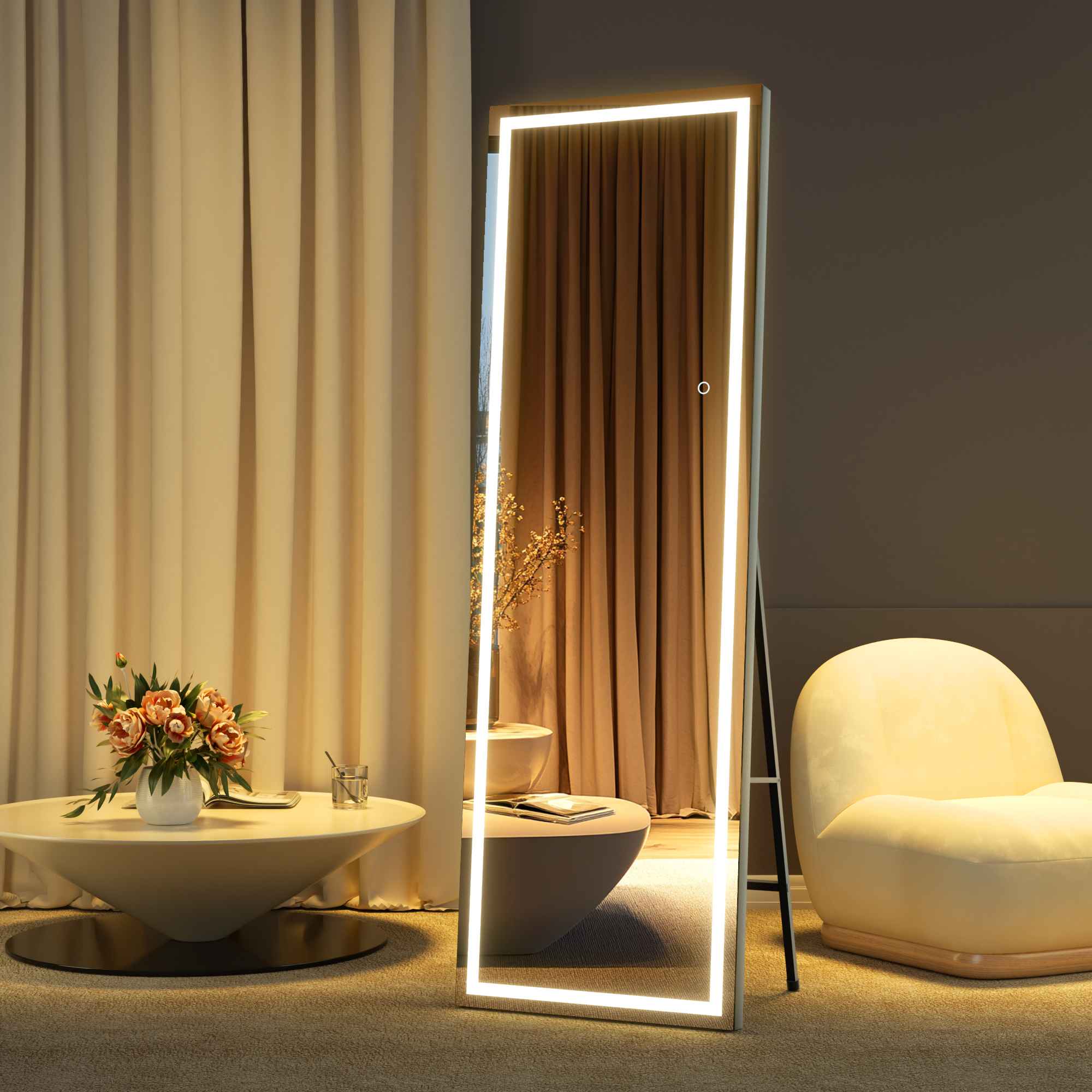 HASIPU Full Length Mirror with Light, Full Length Wall Mirror